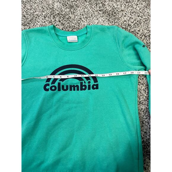 Columbia Pullover Rainbow Logo Sweatshirt, Women’s Small, Turquoise/Navy - Picture 8 of 10